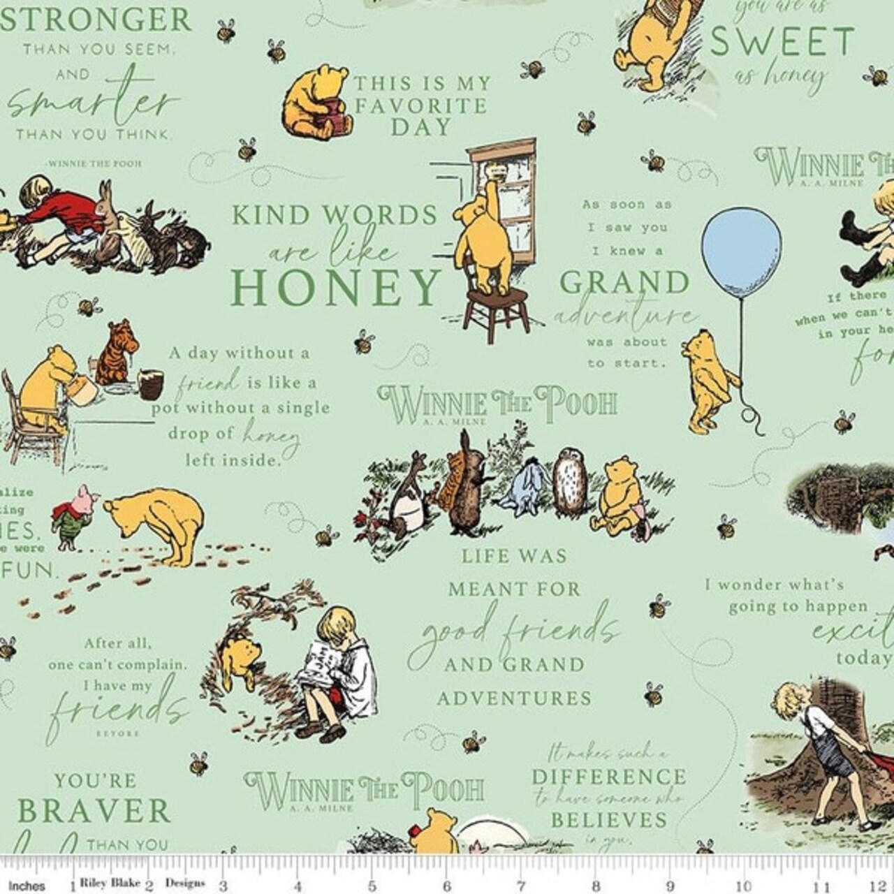 Main in Green (c17000-green) | Winnie the Pooh | Echo Park Paper Co. | Riley Blake